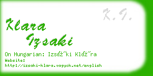 klara izsaki business card